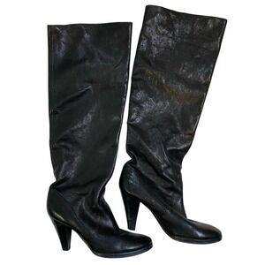 KORS Michael Kors Womens Tall Leather Boots‎ Size 7 Black Designer Convertible